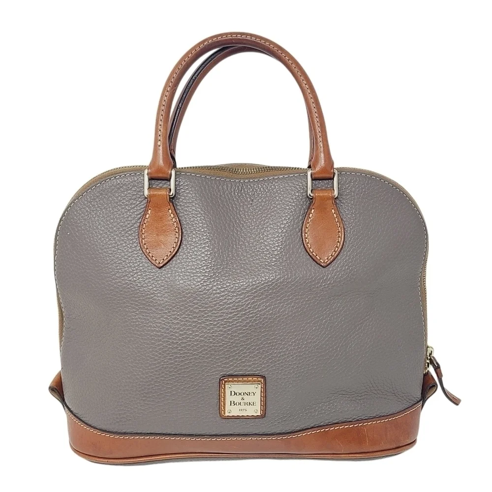 Dooney & Bourke | Women's Gray Pebble Zip Satchel Bag (One Size)